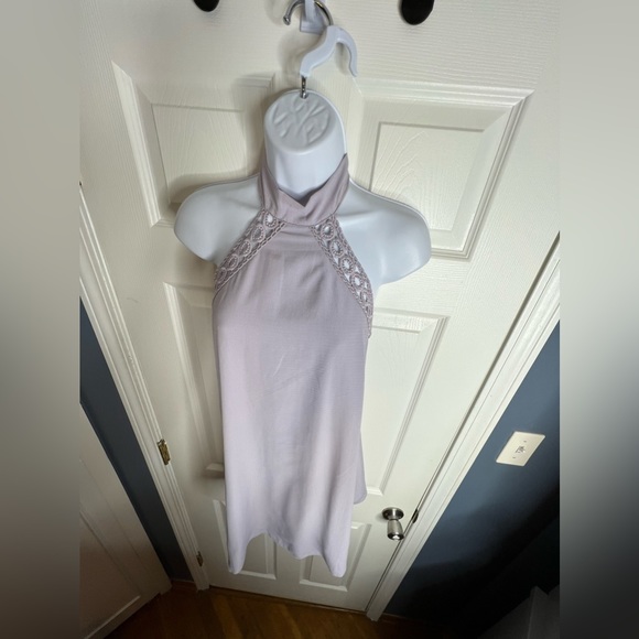 Lulus Any Sway, Shape, or Form XS Lilac Purple Lace Halter Flowy Dress Short - Picture 16 of 16